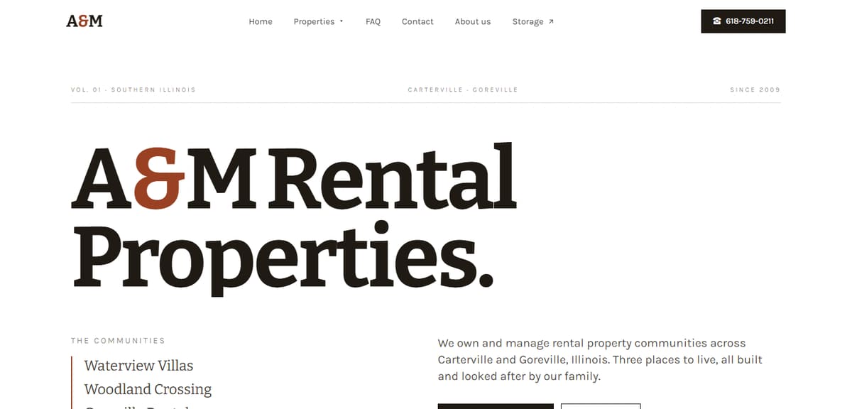A&M Rental Properties homepage