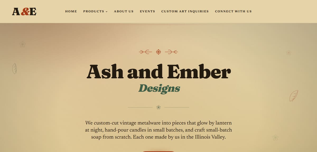 Ash and Ember homepage